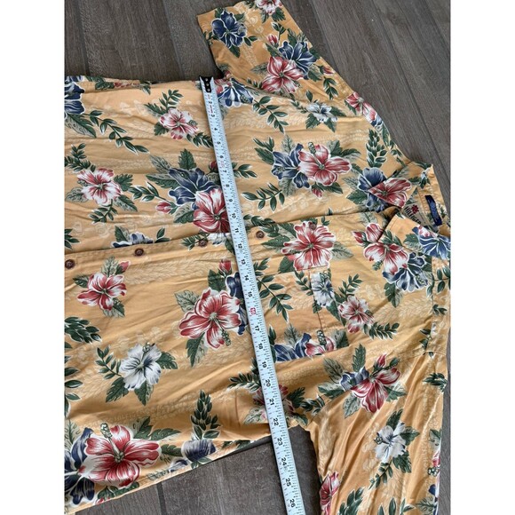 Tommy Hilfiger Hawaiian Shirt Mens Size XL Yellow Floral Short Sleeve Vintage - Picture 6 of 8